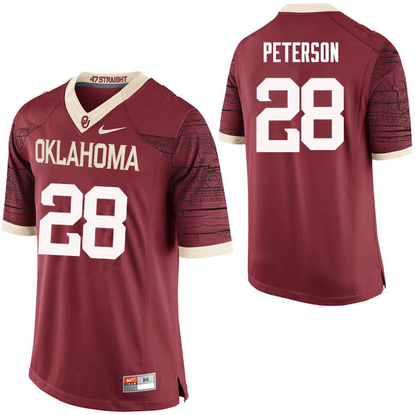 Oklahoma Sooners #28 Adrian Peterson College Football Jerseys Limited-Crimson